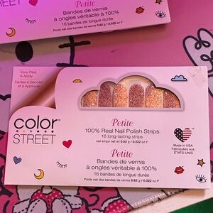 Color Street Petite Glitter Nail Strips in Pink and Gold